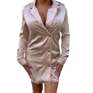 Misguided champagne silky dress